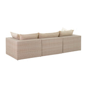 Cali 120" Performance Fabric & Wicker Outdoor Sofa