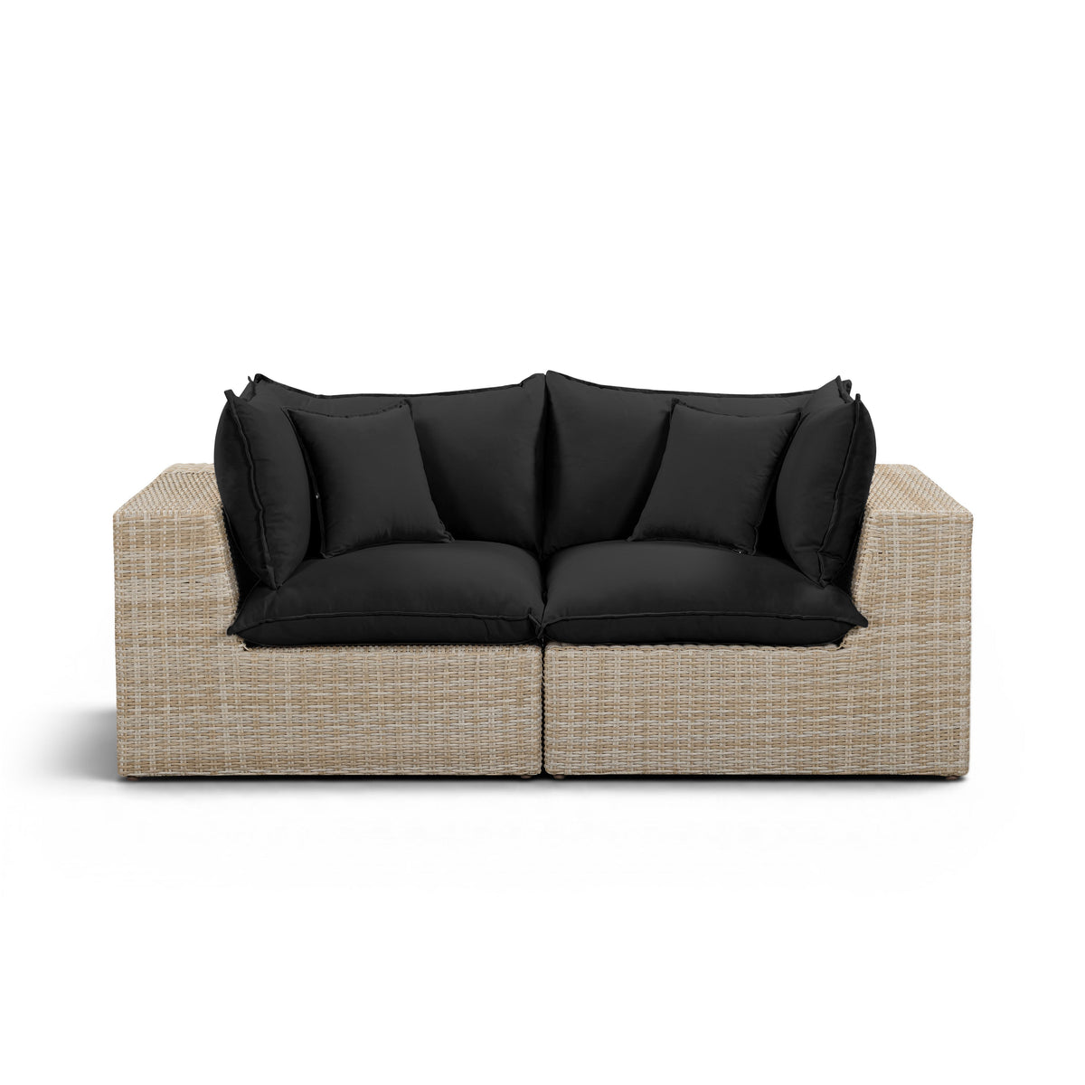 Cali 80" Performance Fabric & Wicker Outdoor Loveseat