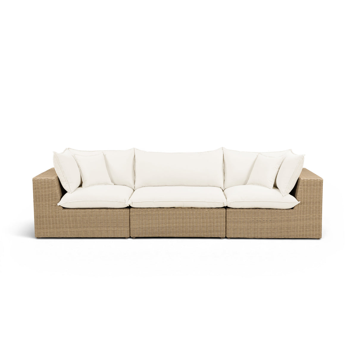Cali 120" Performance Fabric & Wicker Outdoor Sofa