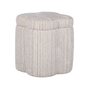 Lilou Cream Striped Jacquard Storage Accent Stool