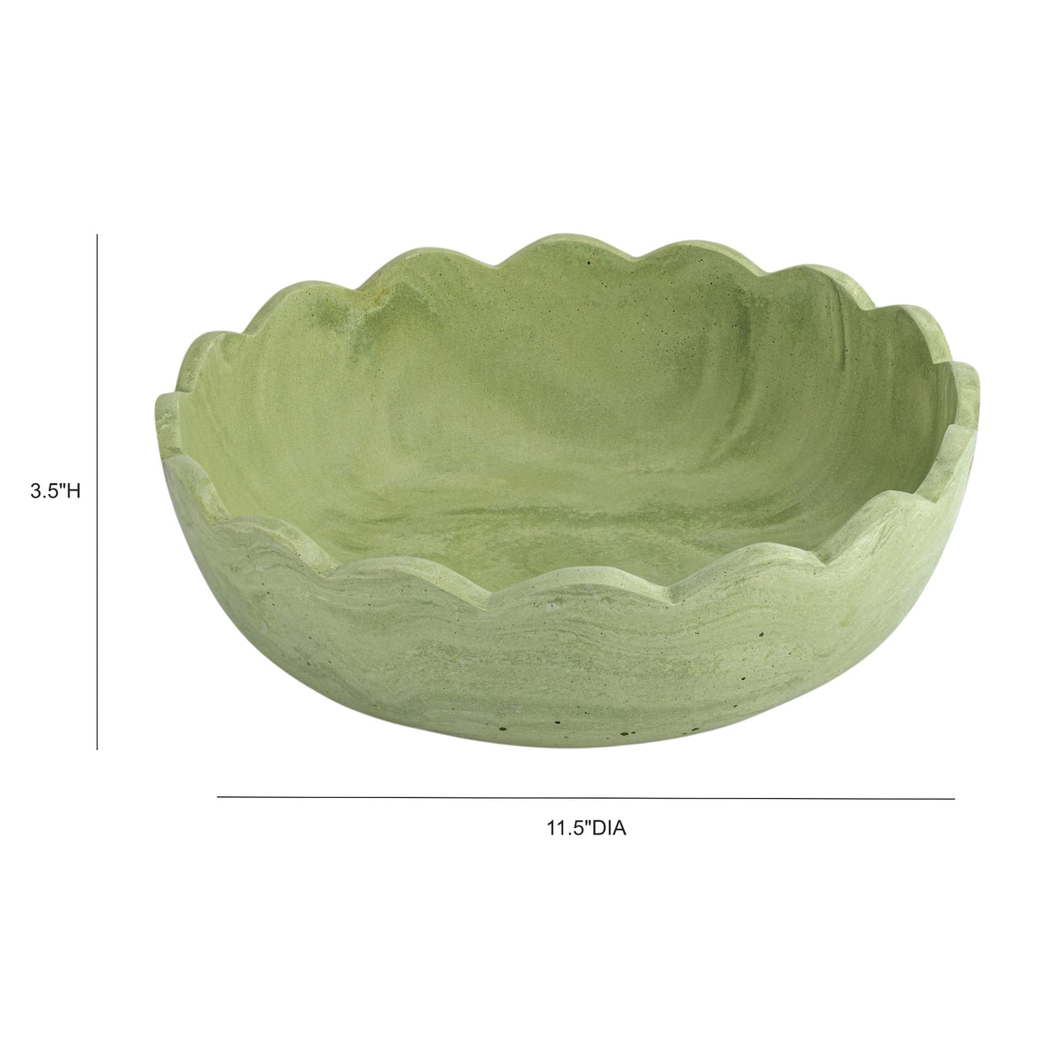 Holly Scalloped Resin Salad Bowl