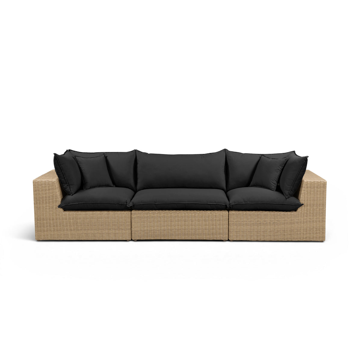Cali 120" Performance Fabric & Wicker Outdoor Sofa