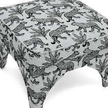 Raji Leopard Performance Jacquard Ottoman