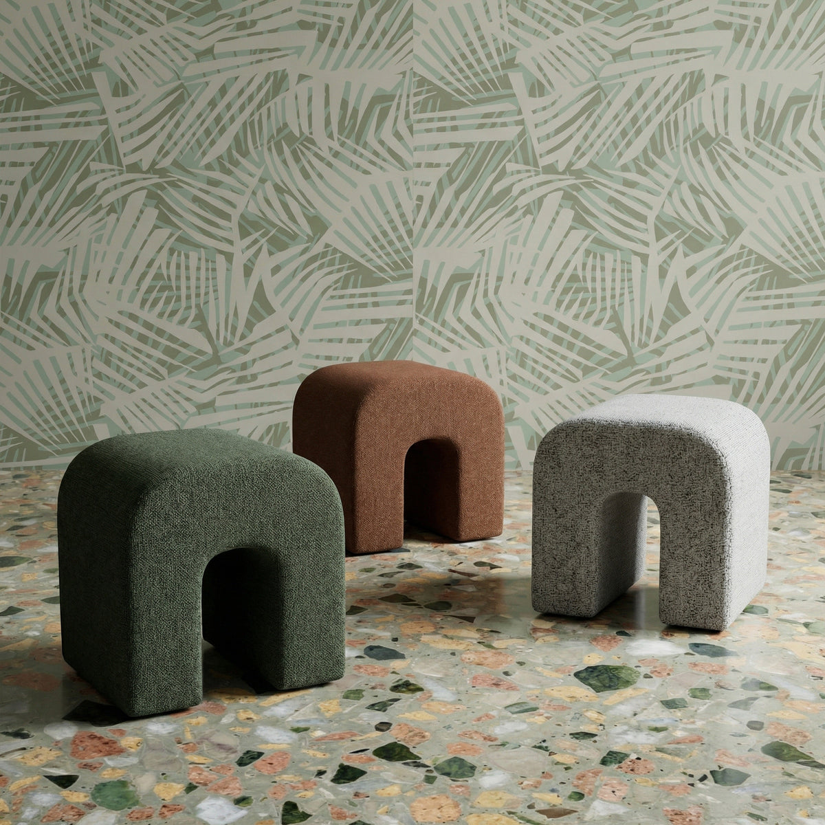 Desi Performance Fabric Ottoman