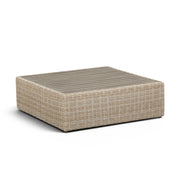 Cali Performance Fabric & Wicker Outdoor Ottoman