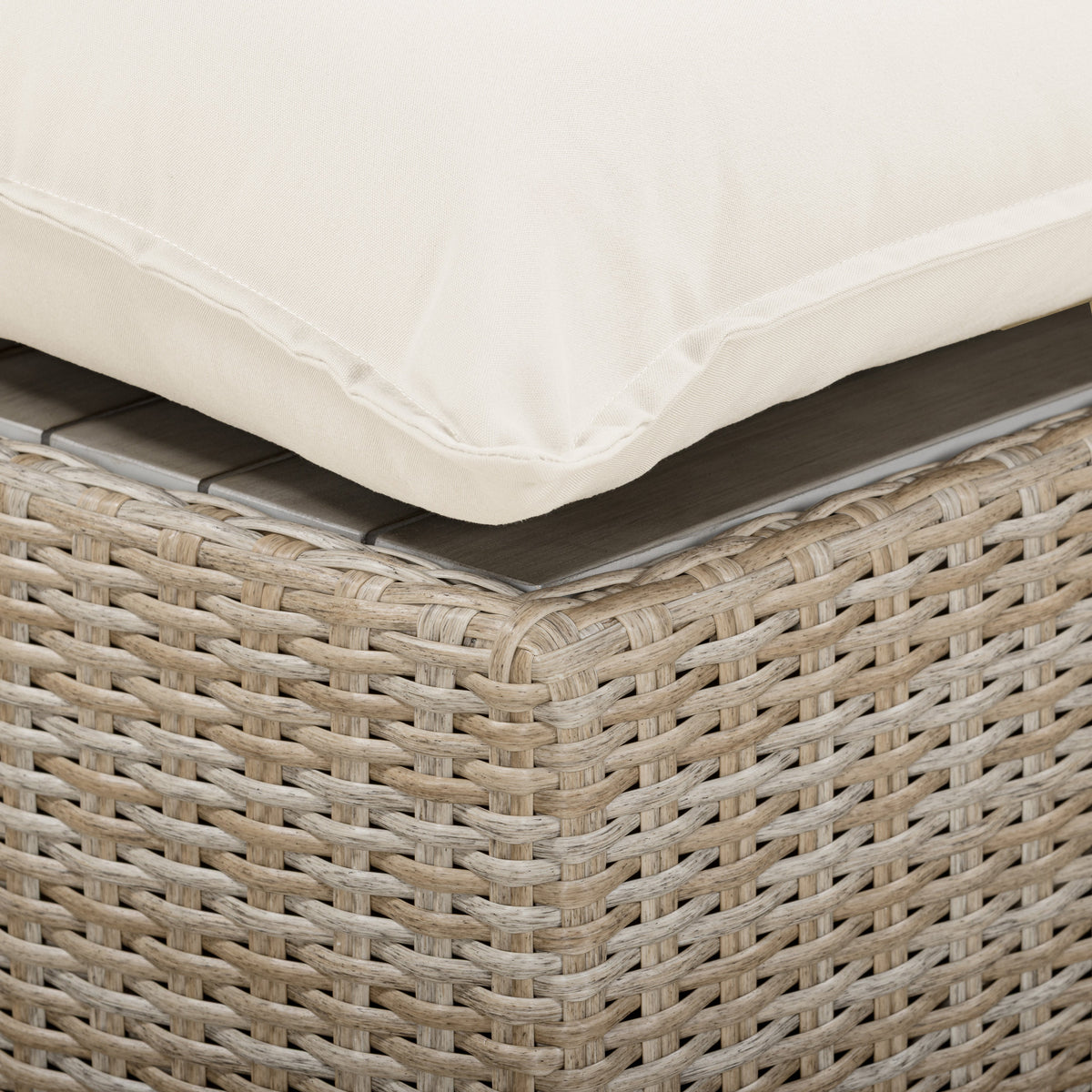 Cali Performance Fabric & Wicker Outdoor Ottoman