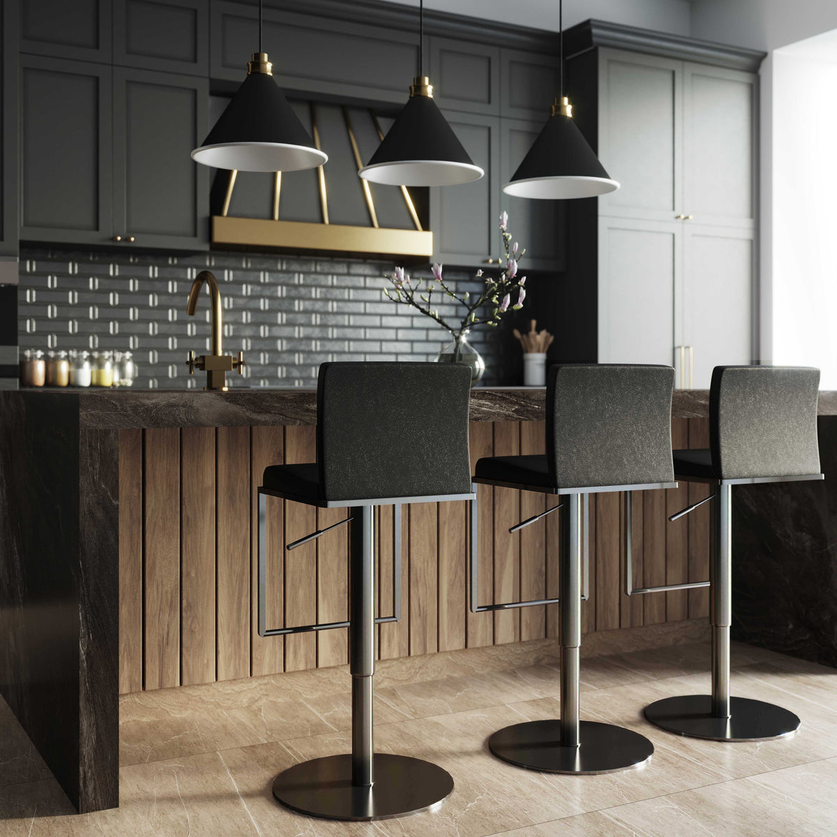 Amalfi Performance Vegan Leather Adjustable Stool