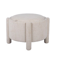 Bellamy Railroad Chenille Storage Stool With Reversible Tray Top