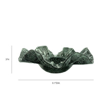 Col Ruffled Green Glass Bowl (9"-11")