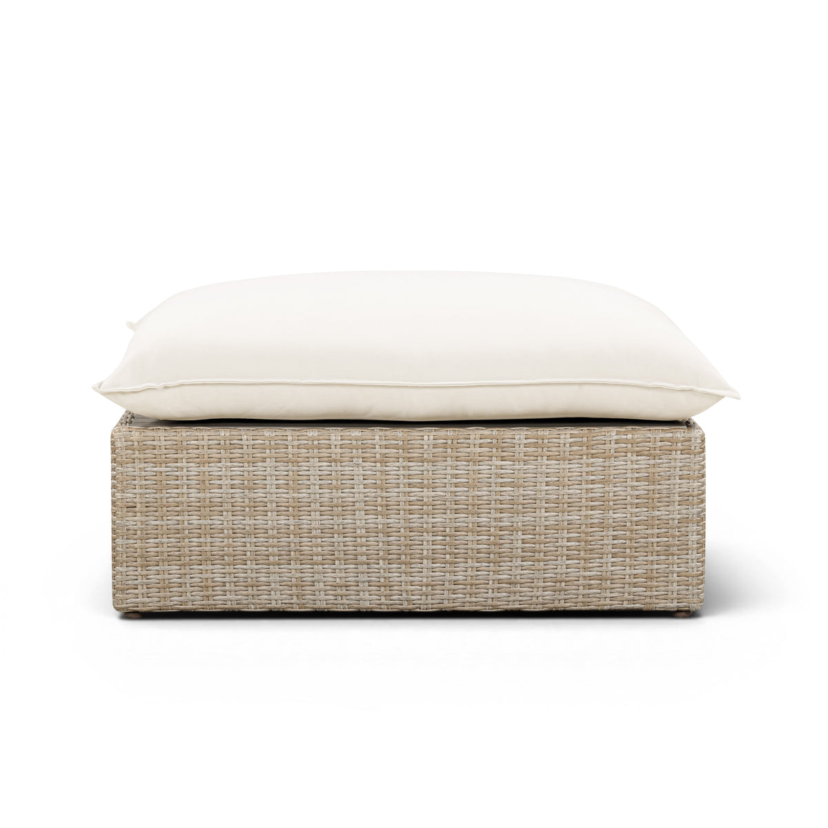 Cali Performance Fabric & Wicker Outdoor Ottoman
