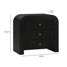 Hump 38" Arched 3-Drawer Bedside Chest