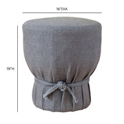 Elsie Grey Linen Upholstered Pouf