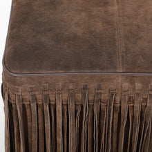 Daphne Square Suede Fringe Ottoman