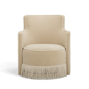 Passe Tasseled Velvet Swivel Accent Chair