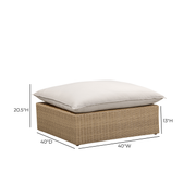 Cali Performance Fabric & Wicker Outdoor Ottoman