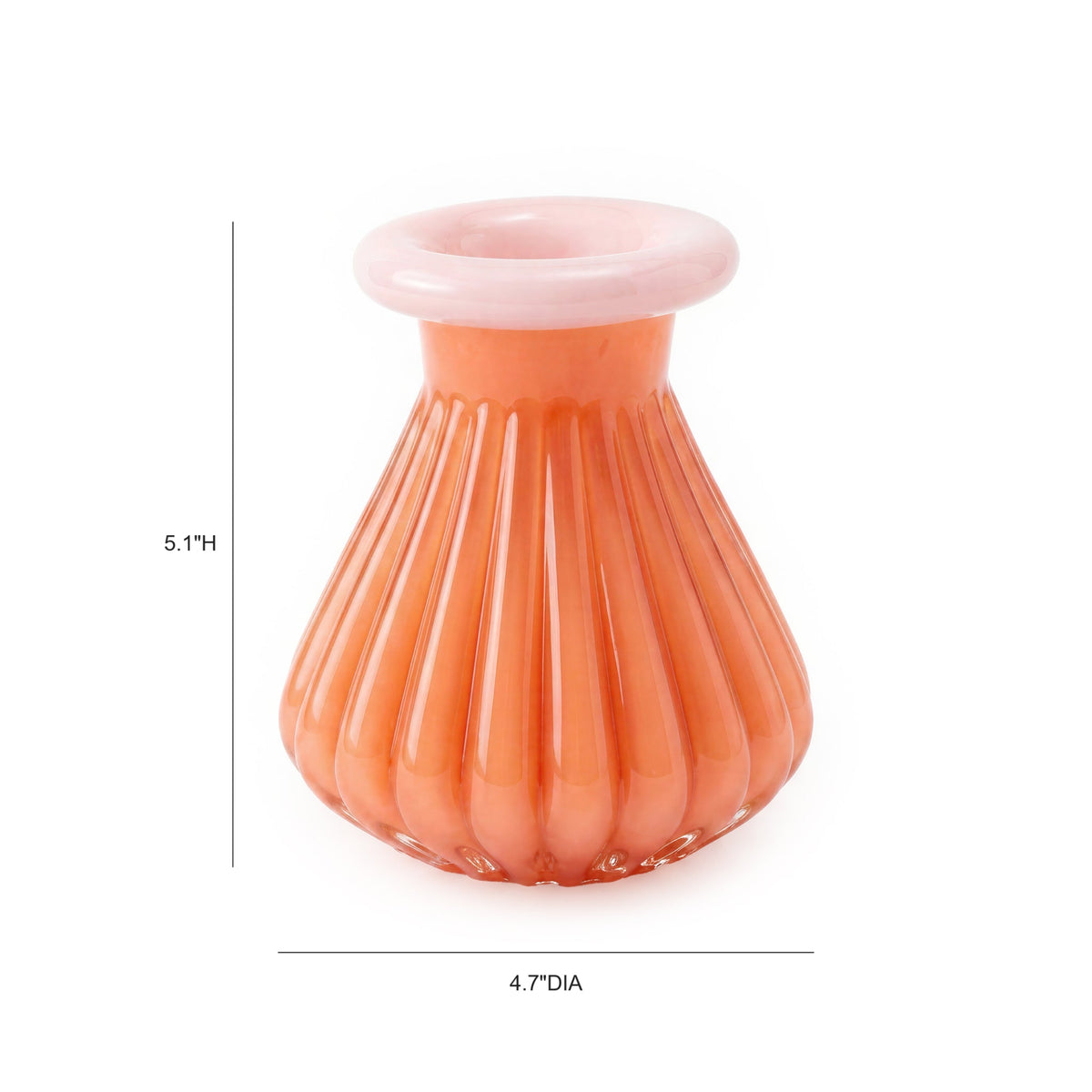 Shell Orange Glass Vase