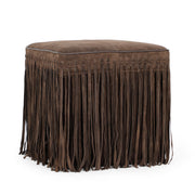 Daphne Square Suede Fringe Ottoman