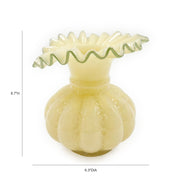 Gourd Ruffled Yellow Glass Vase