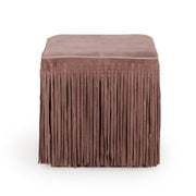 Daphne Square Suede Fringe Ottoman