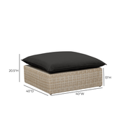 Cali Performance Fabric & Wicker Outdoor Ottoman