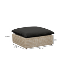 Cali Performance Fabric & Wicker Outdoor Ottoman