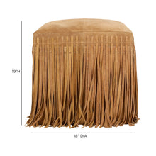 Daphne Square Suede Fringe Ottoman