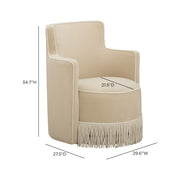 Passe Tasseled Velvet Swivel Accent Chair