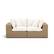 Cali 80" Performance Fabric & Wicker Outdoor Loveseat