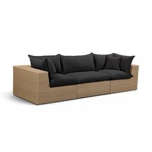 Cali 120" Performance Fabric & Wicker Outdoor Sofa