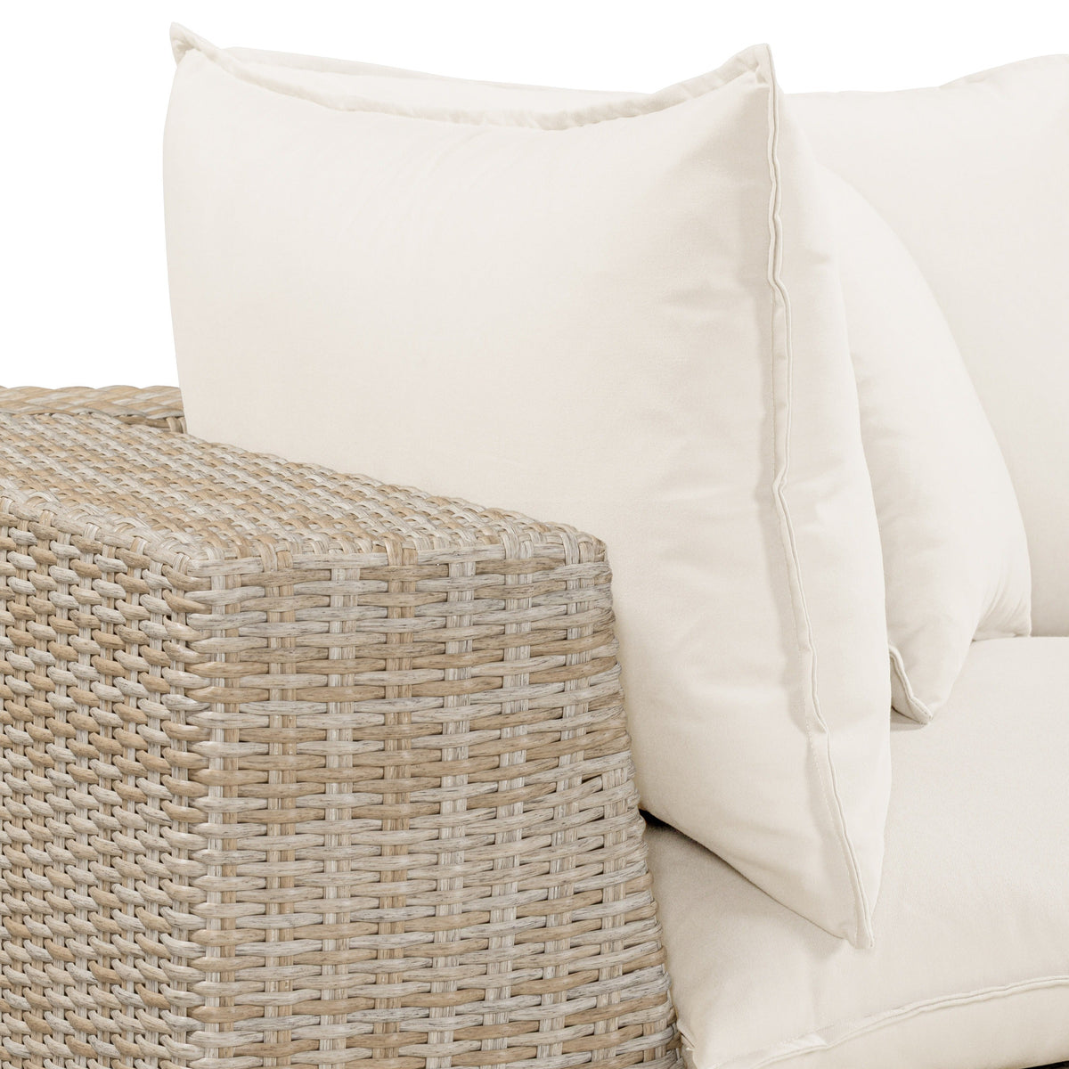 Cali 120" Performance Fabric & Wicker Outdoor Sofa