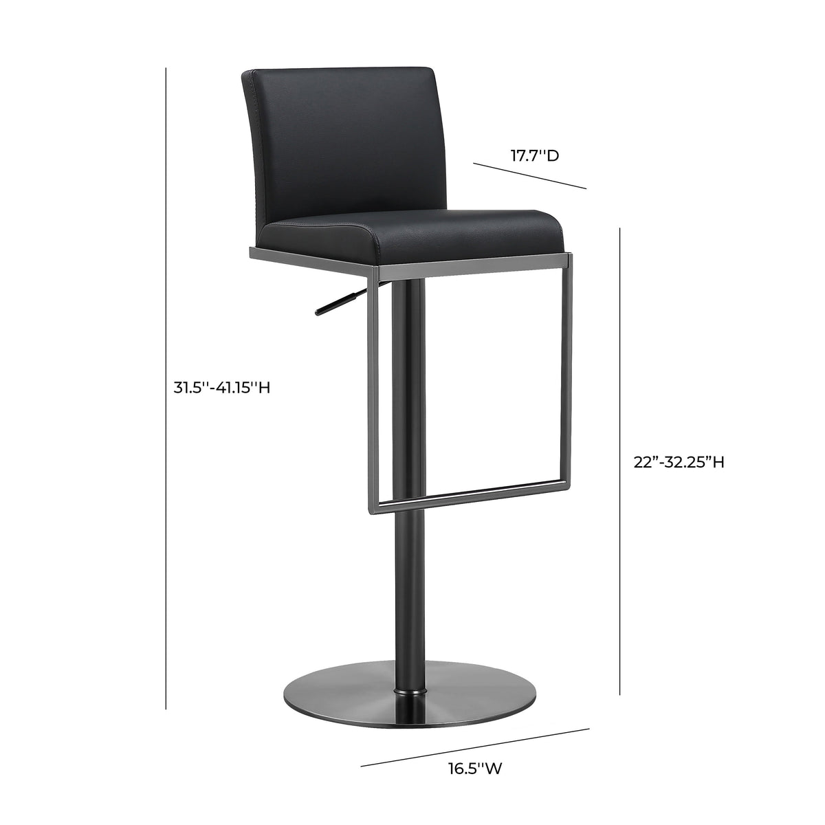 Amalfi Performance Vegan Leather Adjustable Stool