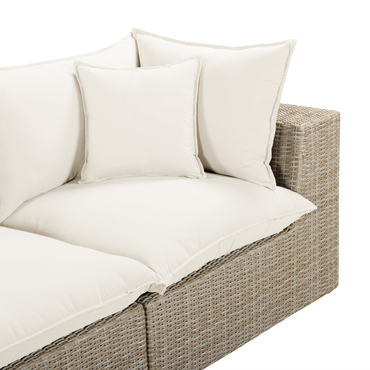 Cali 120" Performance Fabric & Wicker Outdoor Sofa