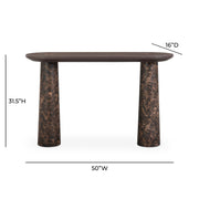 Braya 50" Faux Emperador Marble Console Table