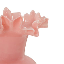 Spackle Ruffled Pink Glass Vase (12"-18")