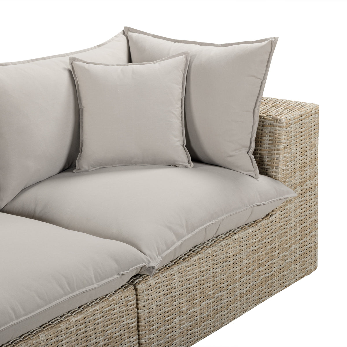 Cali 120" Performance Fabric & Wicker Outdoor Sofa