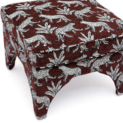 Raji Leopard Performance Jacquard Ottoman