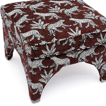 Raji Leopard Performance Jacquard Ottoman