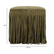 Daphne Square Suede Fringe Ottoman