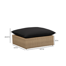 Cali Performance Fabric & Wicker Outdoor Ottoman