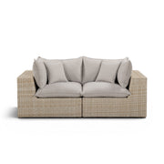 Cali 80" Performance Fabric & Wicker Outdoor Loveseat