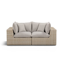 Cali 80" Performance Fabric & Wicker Outdoor Loveseat