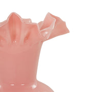 Spackle Ruffled Pink Glass Vase (12"-18")