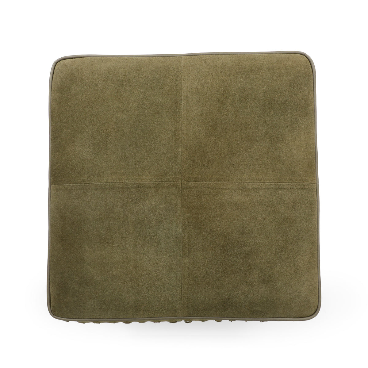Daphne Square Suede Fringe Ottoman