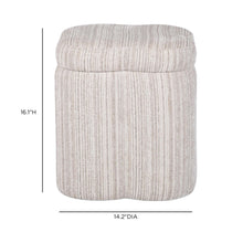 Lilou Cream Striped Jacquard Storage Accent Stool