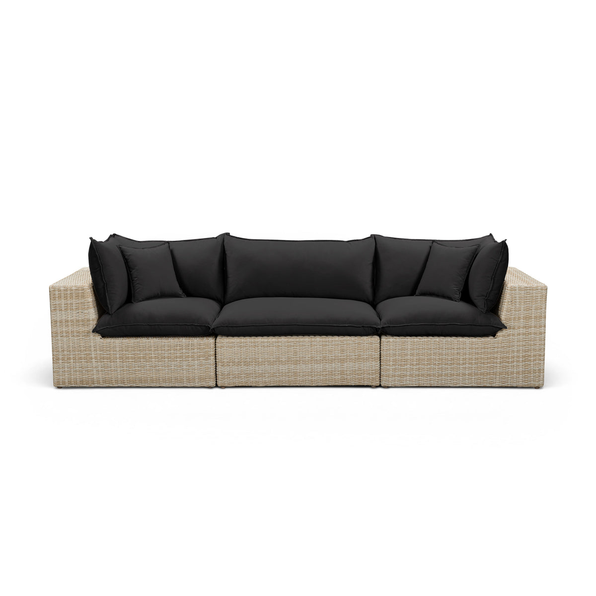 Cali 120" Performance Fabric & Wicker Outdoor Sofa