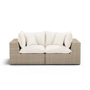 Cali 80" Performance Fabric & Wicker Outdoor Loveseat