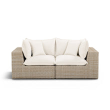 Cali 80" Performance Fabric & Wicker Outdoor Loveseat